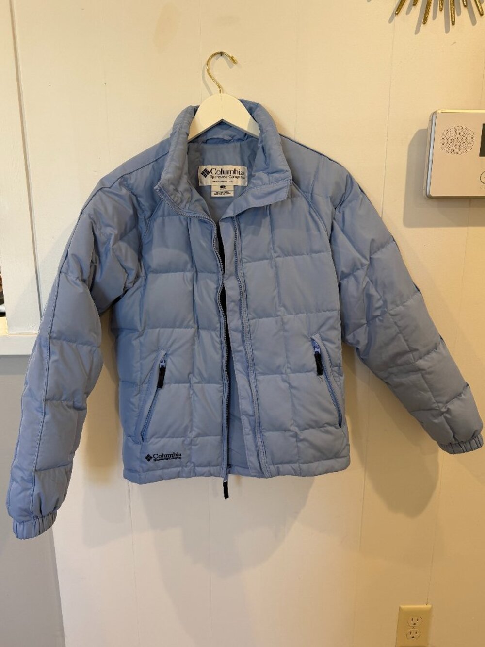Columbia Light Blue Puffer Down Jacket Women's Size Small